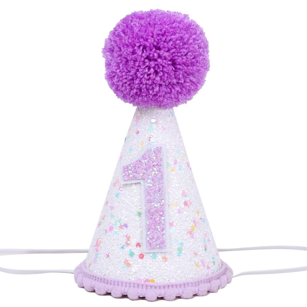 4269 Purple Sparkle 1st Birthday Hat - Girls First Birthday